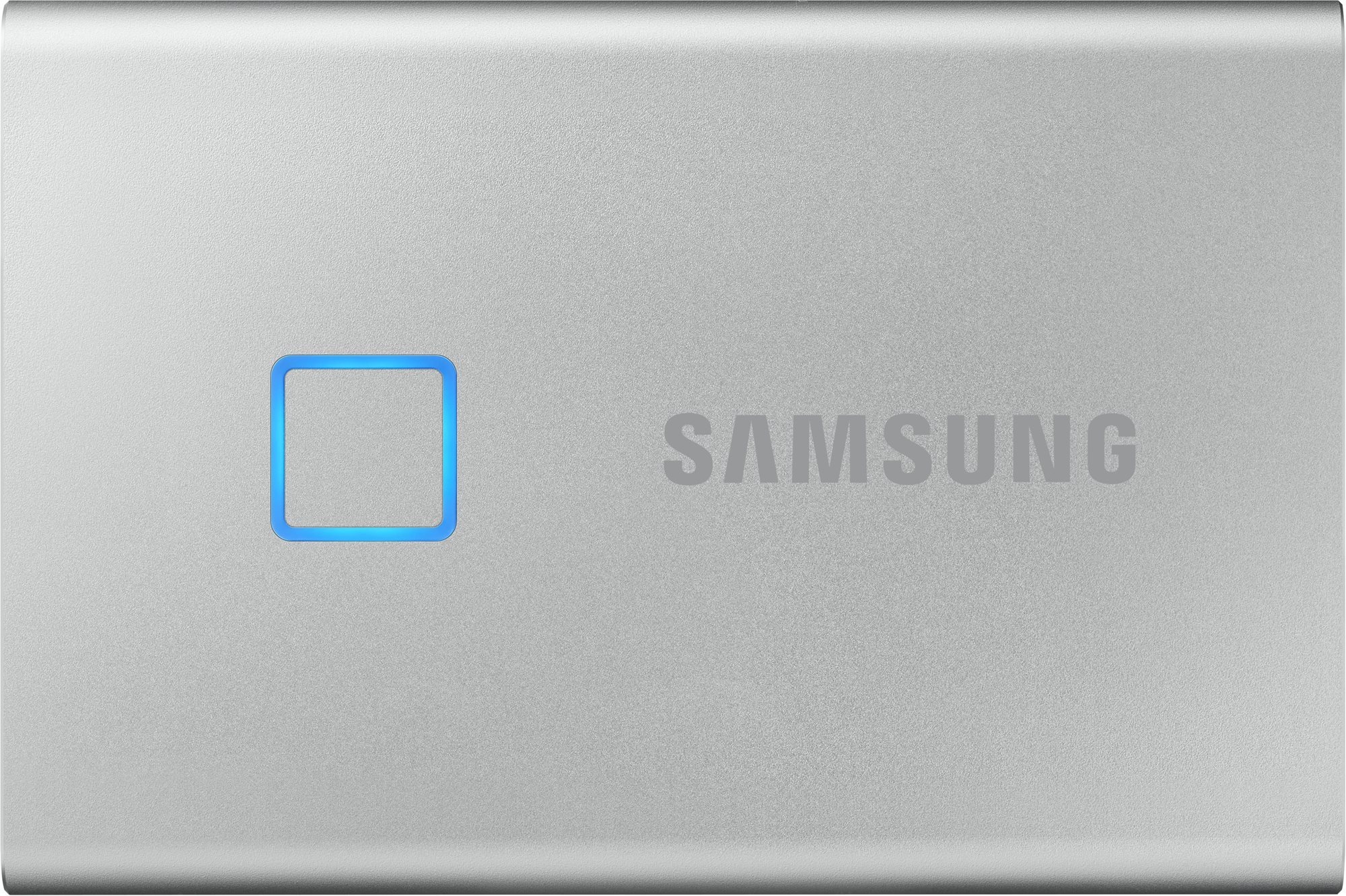 External Hard Drive Samsung Portable SSD T7 Touch 500GB Silver Screen