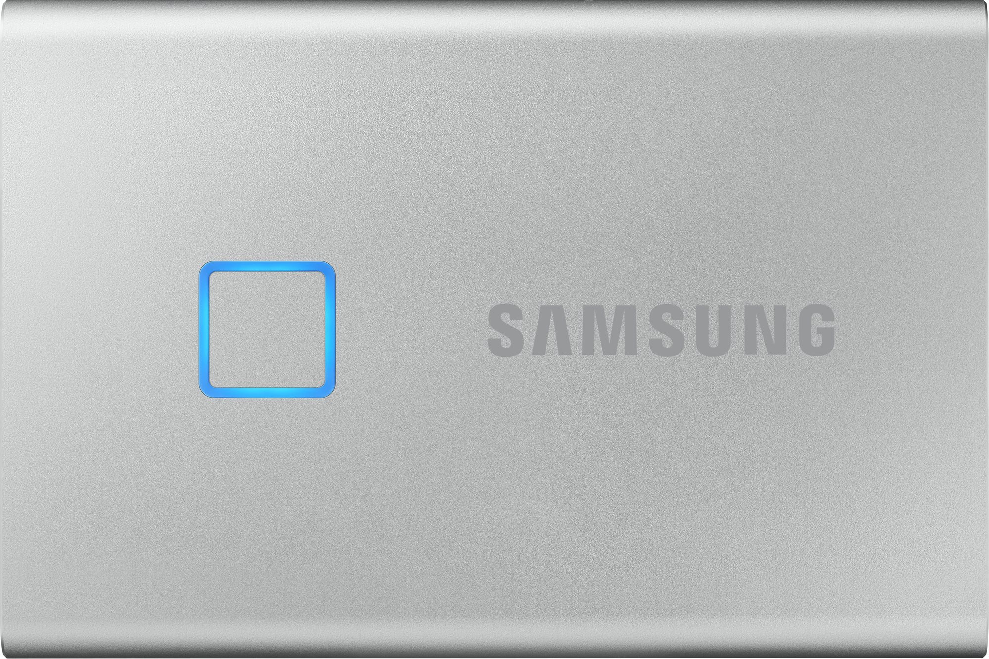 External Hard Drive Samsung Portable SSD T7 Touch 2TB Silver Screen