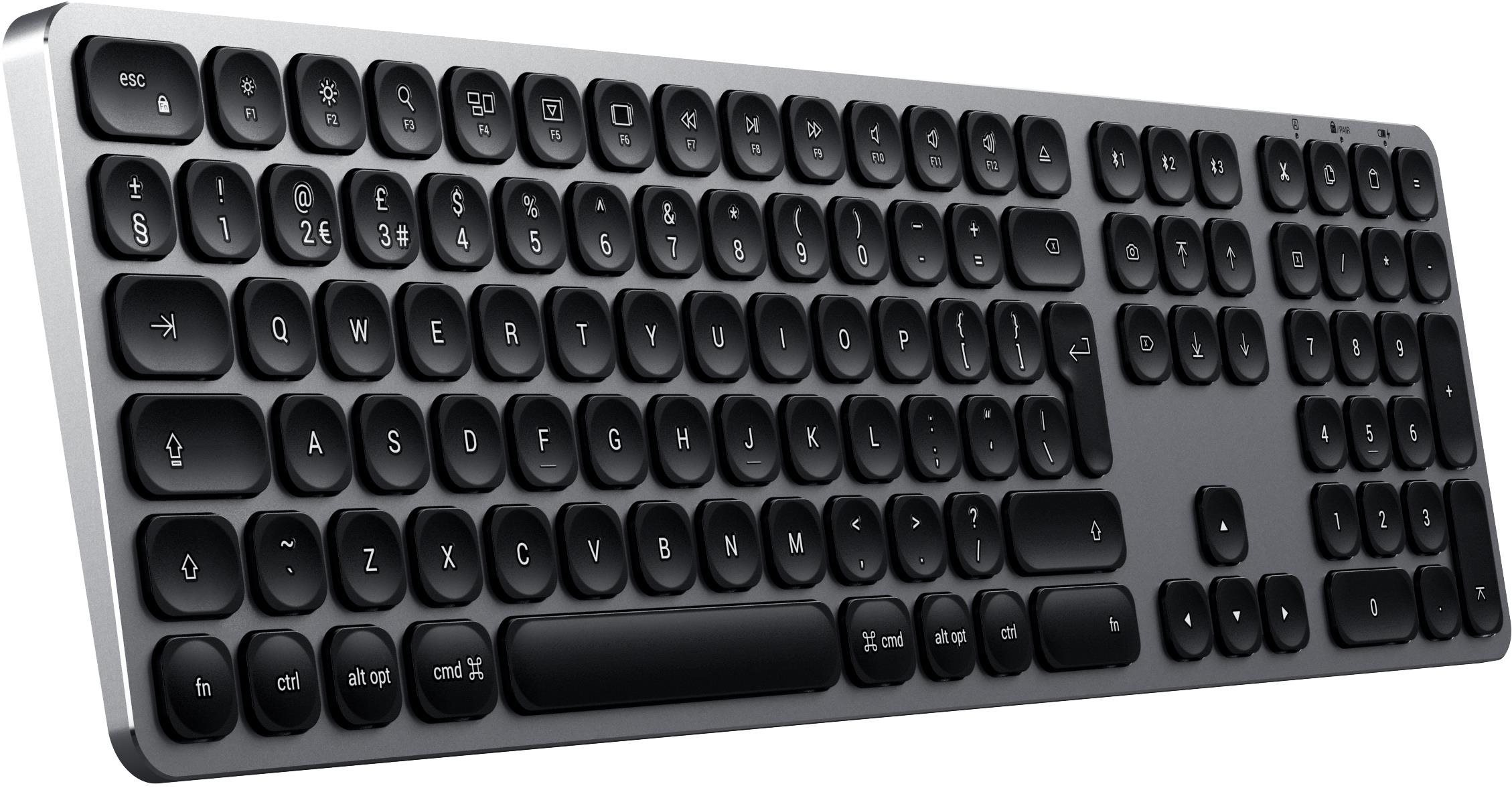 Klávesnice Satechi Aluminum Bluetooth Wireless Keyboard for Mac - Space Gray - US Boční pohled