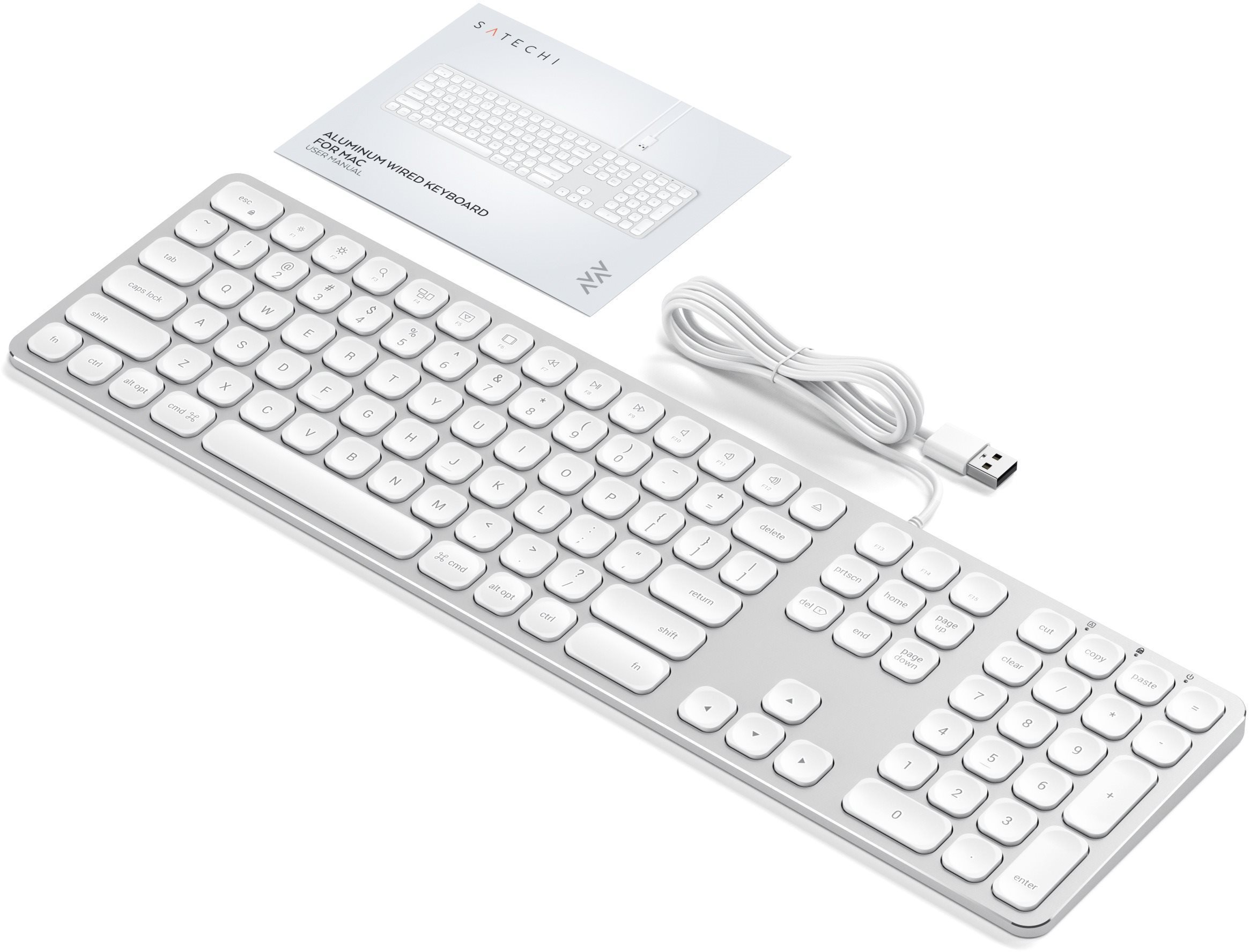 Tastatur Satechi Aluminum Wired Keyboard for Mac - Silver - US ...