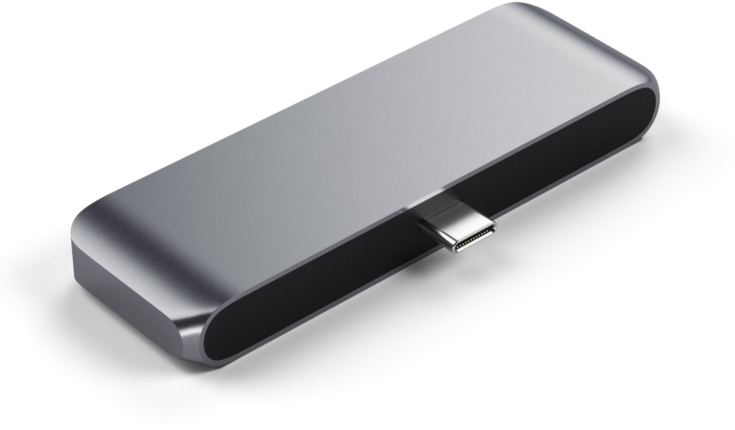 Docking Station Satechi Aluminium Type-C Mobile Pro Hub (HDMI 4k, 1x Jack 3mm, 1x USB-A, 1x USB-C) - Space Grey Lateral view