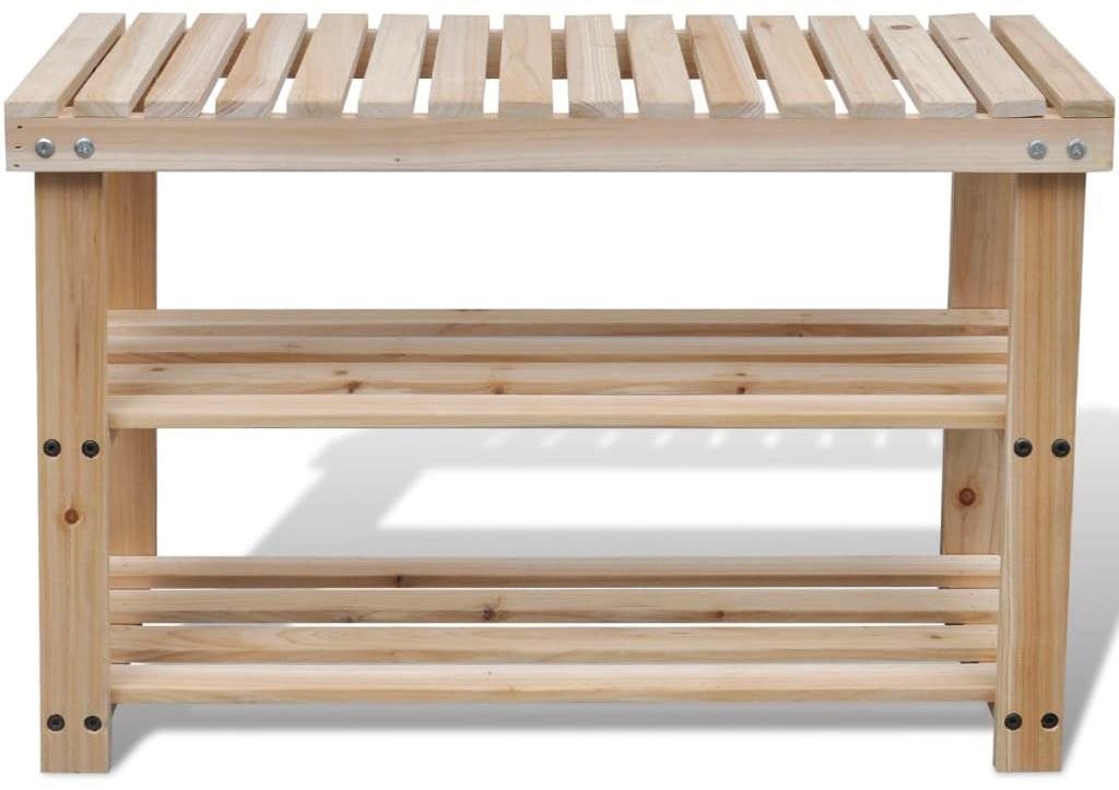 Botník Skrinka na topánky s lavičkou 2-v-1 s lavičkou masívne jedľové drevo Screen
