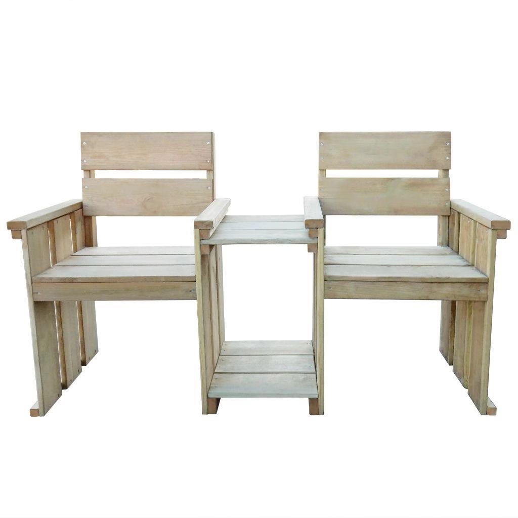 Garden Bench 2-seater Garden Bench 150cm Impregnated Pine Wood Screen