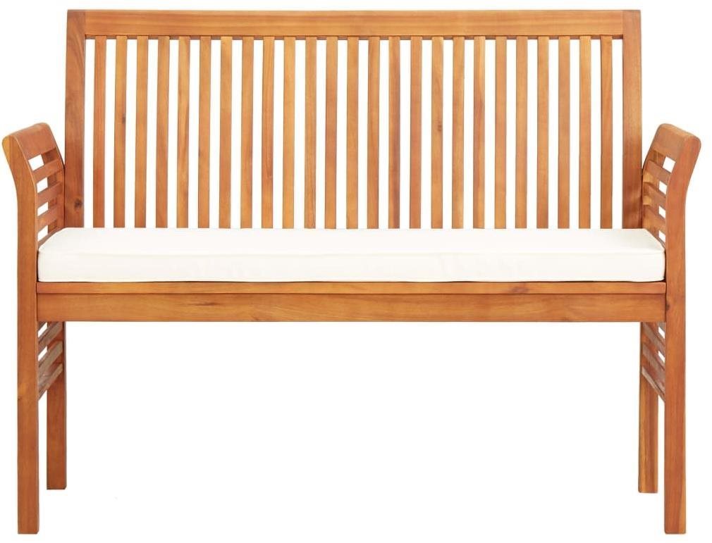 Záhradná lavička 2-miestana záhradná lavica s poduškou 120 cm masívne akáciové drevo Screen