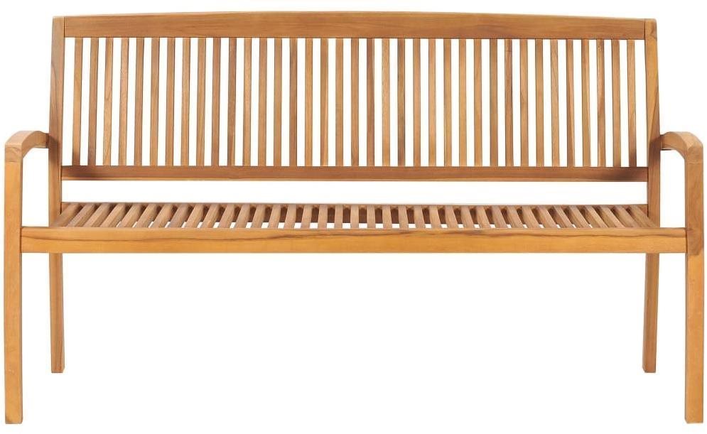 Garden Bench 3-seater Stackable Garden Bench 159cm Solid Teak Screen