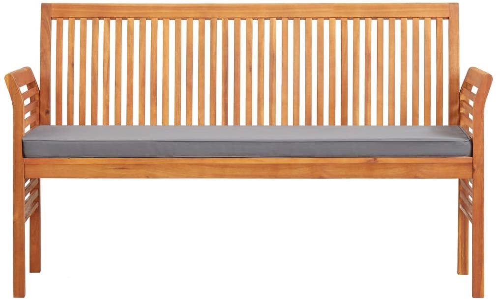 Garden Bench 3-seater Garden Bench with Cushion 150cm Solid Acacia Wood ...