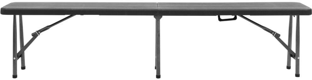 Garden Bench Folding Garden Bench 2 pcs 180cm HDPE Black Screen