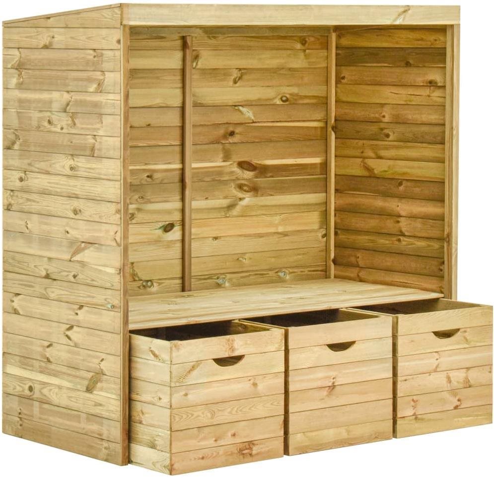 Garden Bench Garden Pavilion with Bench 3 Drawers 170cm Solid Pine Lifestyle