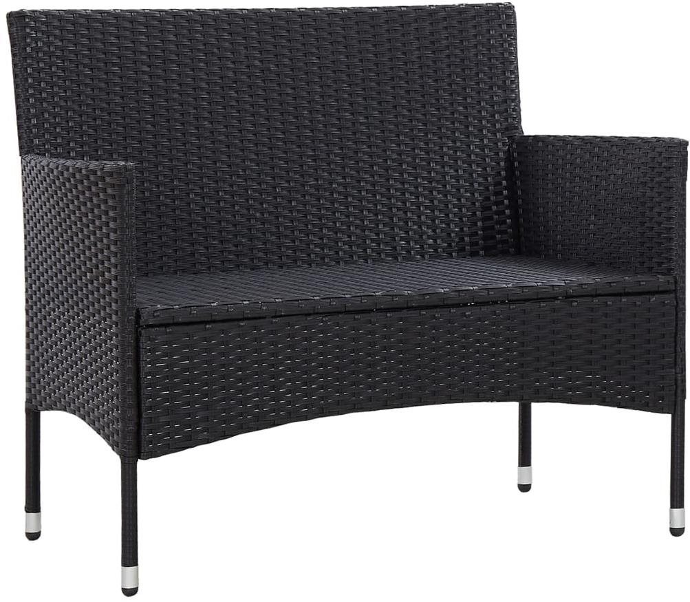 Garden Bench Garden Bench 103cm Polyratan Black ...