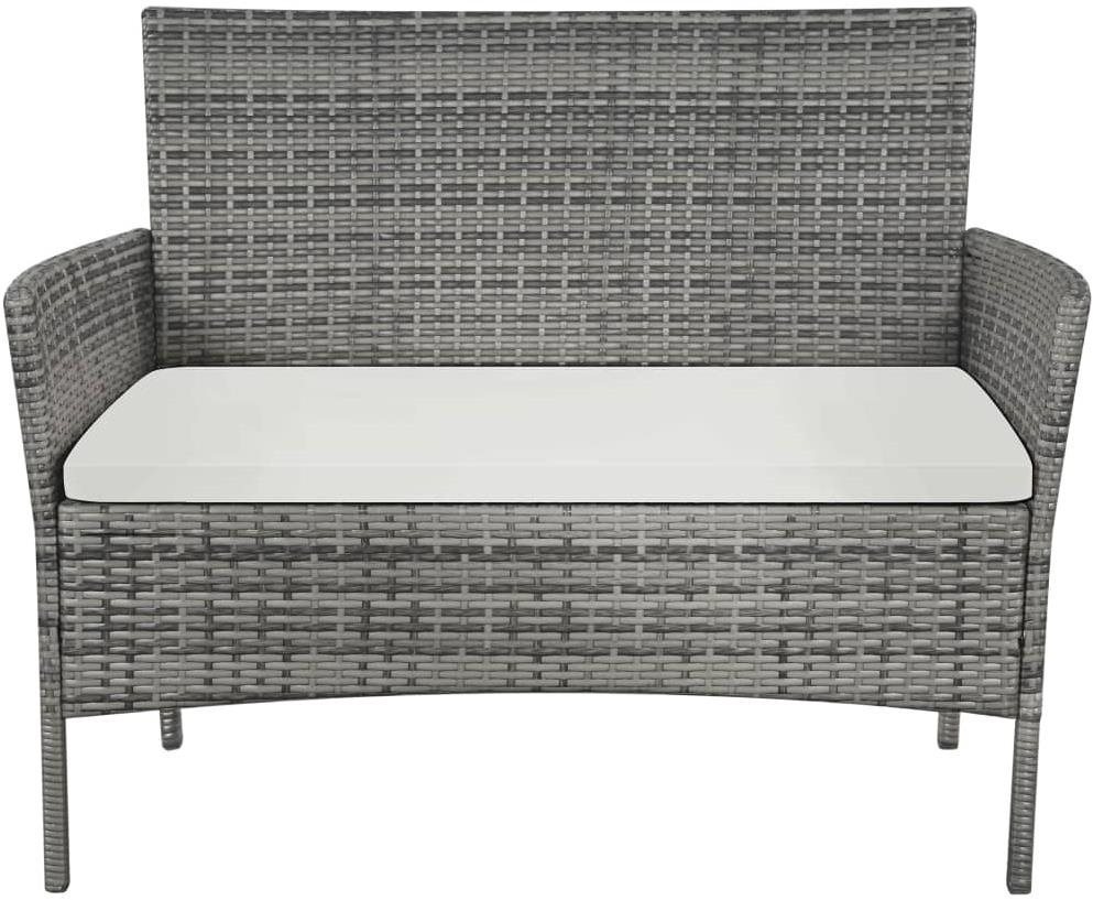 Garden Bench Garden Bench 105cm Polyratan Grey Screen