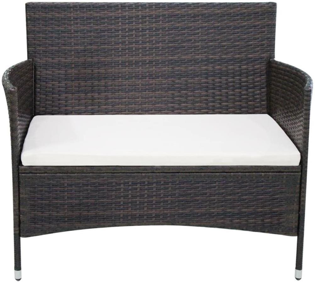 Garden Bench Garden Bench 106cm Polyratan Brown Screen