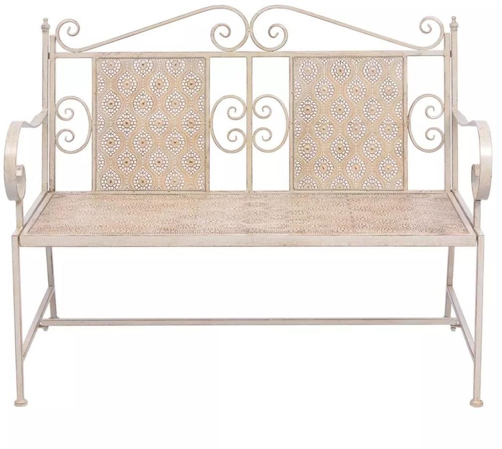 Garden Bench Garden Bench 115cm Steel White Screen