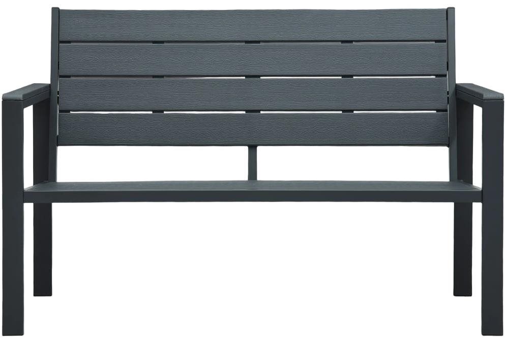 Garden Bench Garden Bench 120cm HDPE Grey Wooden Look Screen