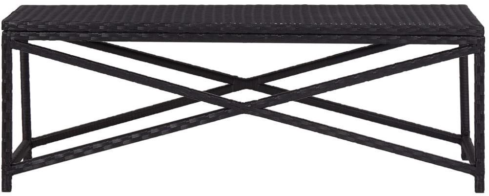 Garden Bench Garden Bench 120cm Polyrattan Black Screen