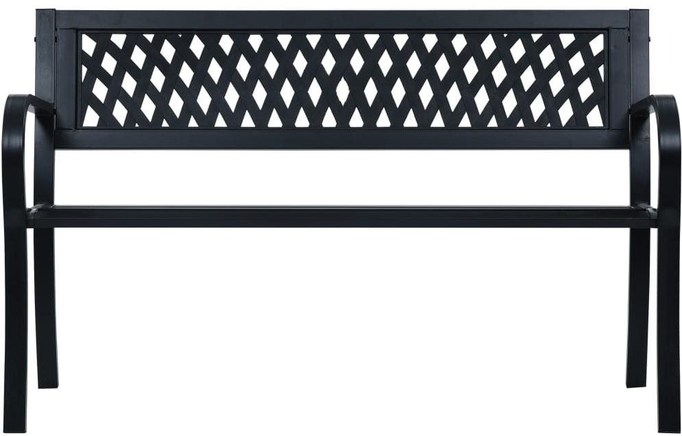 Garden Bench Garden Bench 125cm Black Steel Screen