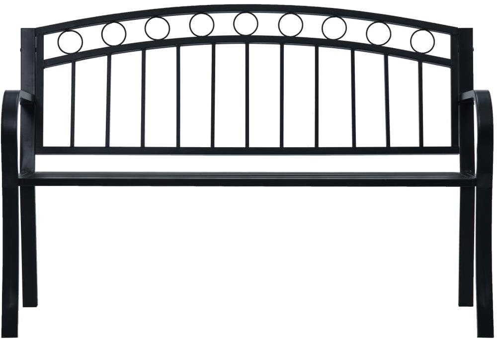 Garden Bench Garden Bench 125cm Black Steel Screen