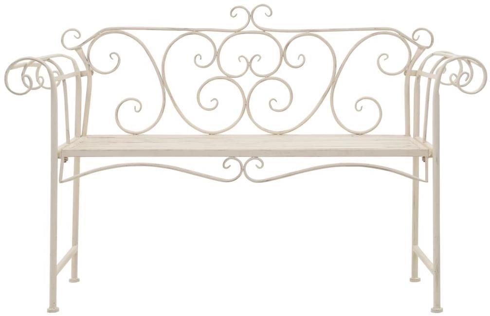 Garden Bench Garden Bench 132cm Metal, Antique White Screen