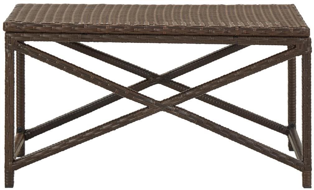 Garden Bench Garden Bench 80cm Polyrattan Brown Screen