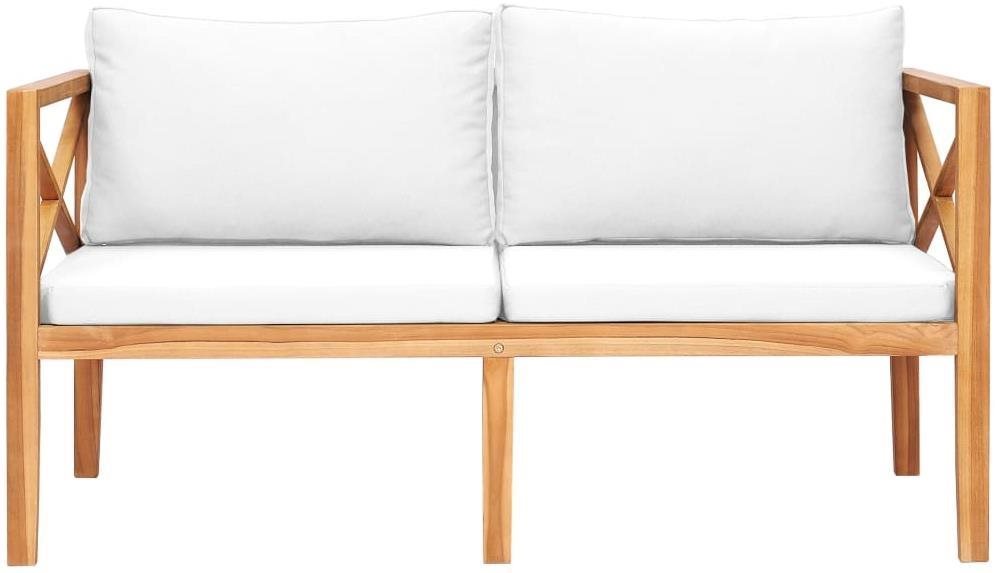 Garden Bench Garden Bench with Cream Cushions Solid Teak Wood Screen