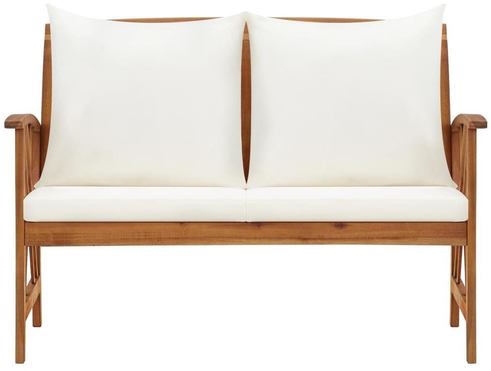Garden Bench Garden Bench with Cushions 119cm Solid Acacia Wood Screen