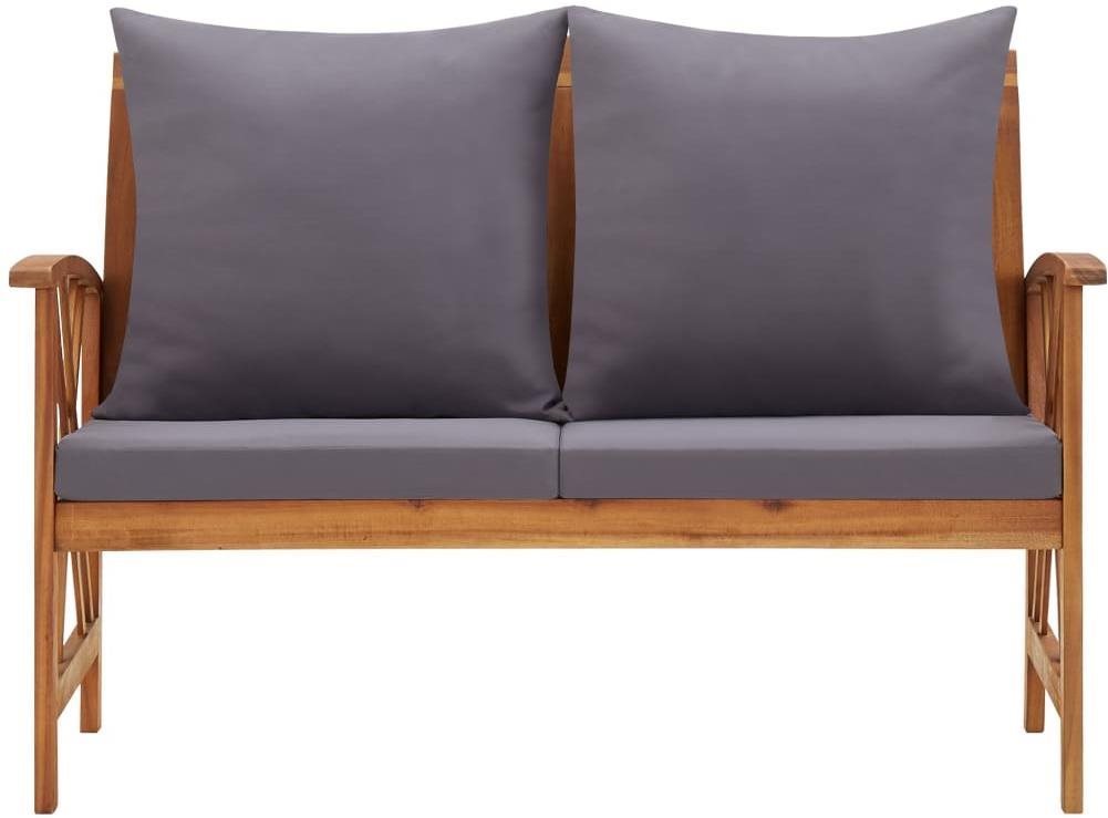 Garden Bench Garden Bench with Cushions 119cm Solid Acacia Wood Screen