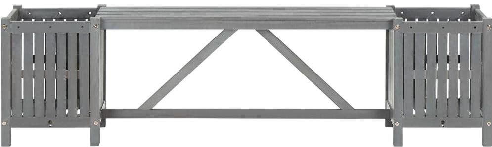 Garden Bench Garden Bench with 2 Boxes 150cm Solid Acacia Grey Screen