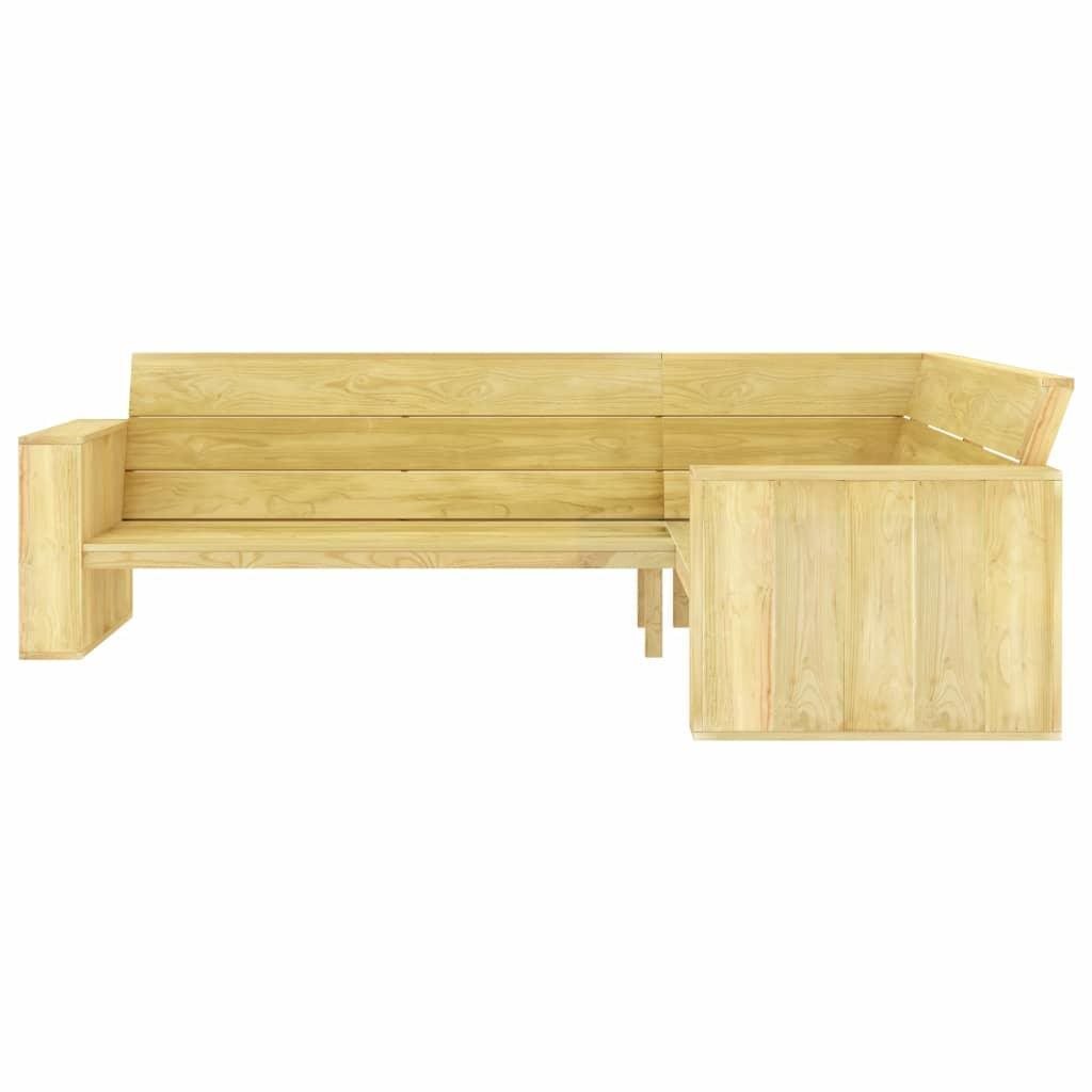 Garden Bench Garden Corner Bench 239cm Impregnated Pine Screen
