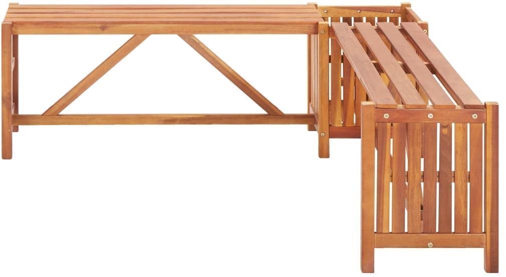 Garden Bench Garden Corner Bench with Box 117x117x40cm Solid Acacia Lateral view
