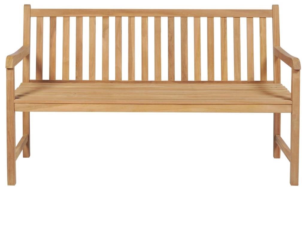Garden Bench Garden Bench with Black Cushion 150cm Solid Teak 3062725 Screen