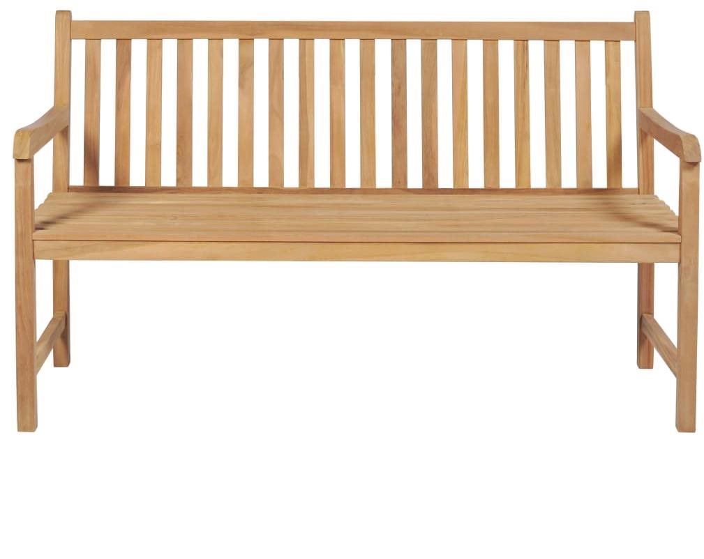 Garden Bench Garden Bench with Green Cushion 150cm Solid Teak 3062723 Screen