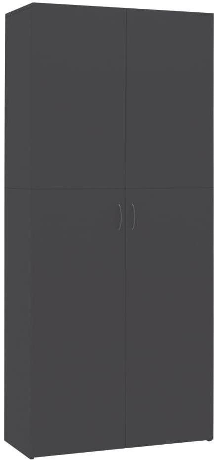 Botník Skrinka sivá, 80 × 35,5 × 180 cm, drevotrieska 800290 Bočný pohľad