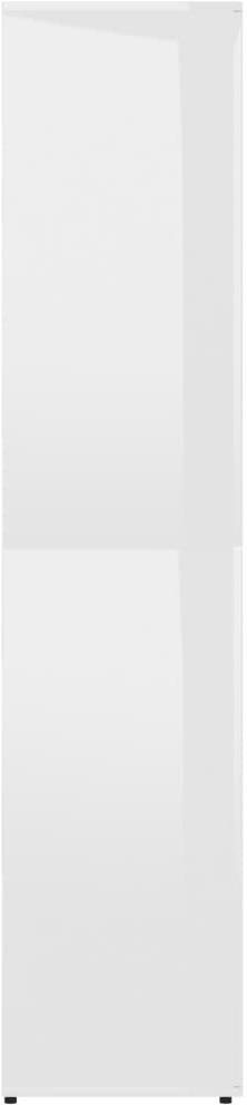 Botník Skrinka na topánky biela s vysokým leskom, 80 × 39 × 178 cm, drevotrieska 802864 Bočný pohľad