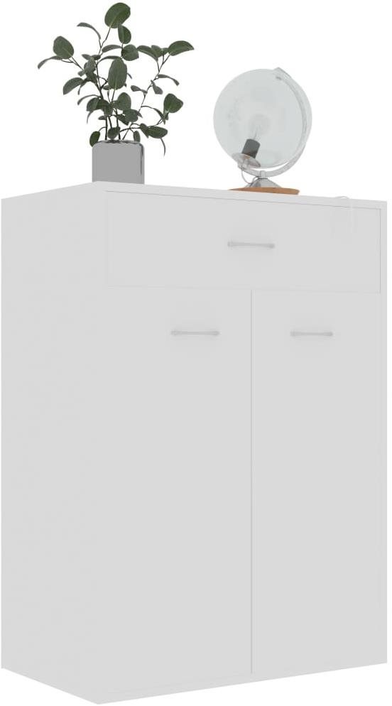 Botník Skrinka na topánky biela, 60 × 35 × 84 cm, drevotrieska Bočný pohľad