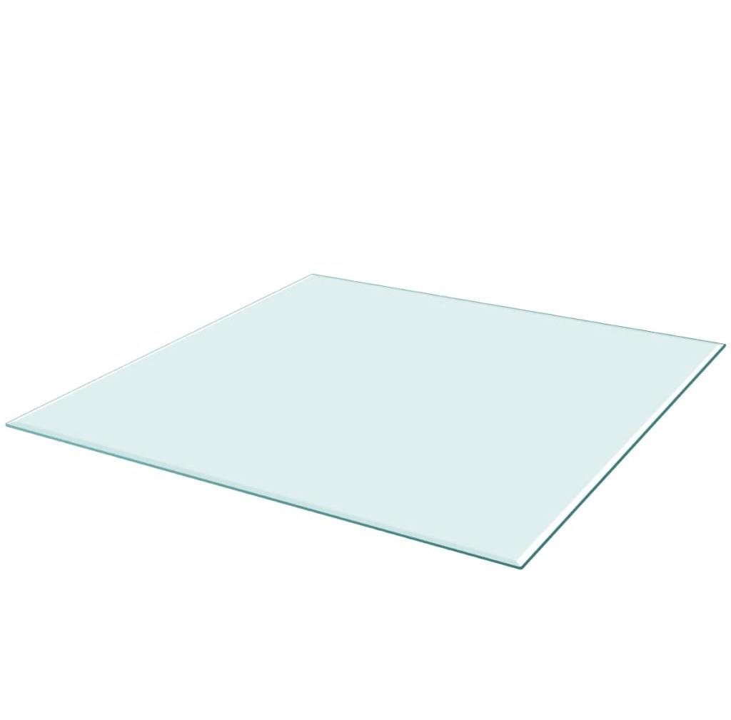 Table Top Tempered Glass Table Top, Square 700x700mm Lateral view