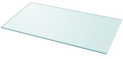 Table Top Tempered Glass Table Top, Rectangular 1000x620mm Lateral view