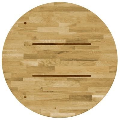 Table Top Round Solid Oak Table Top 23mm 400mm Bottom side