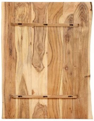 Table Top Solid Acacia Wood Table Top 80 × (50-60) × 2.5cm Bottom side