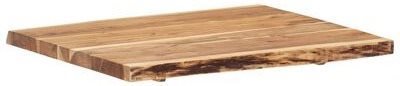 Table Top Solid Acacia Wood Table Top 80 × (50-60) × 3.8cm Lateral view