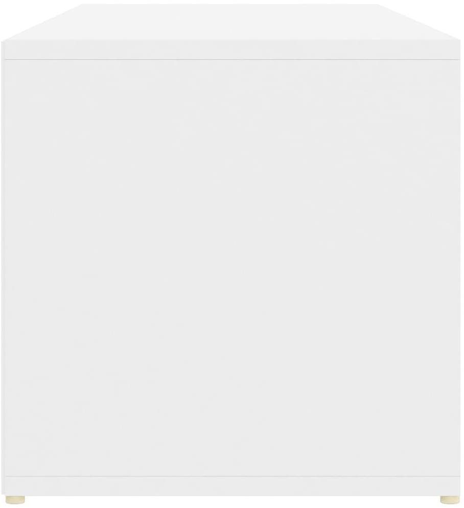 Botník Botníková lavica biela 105 × 35 × 35 cm drevotrieska Bočný pohľad