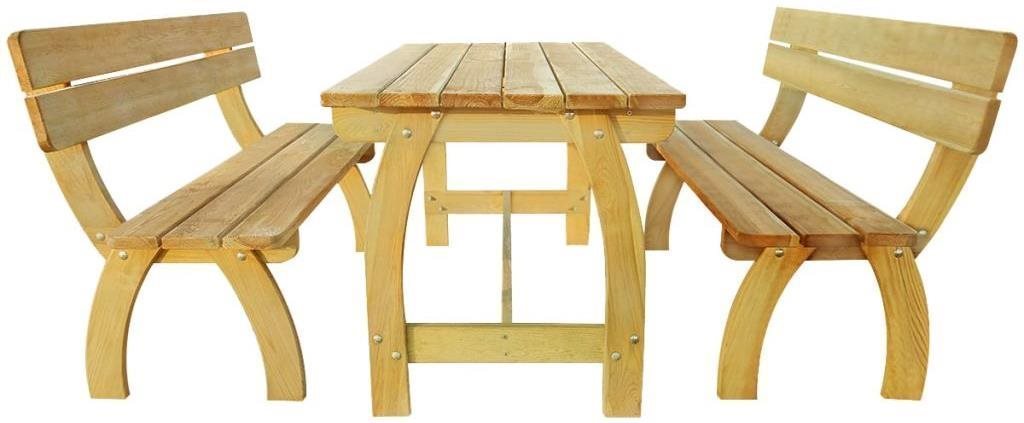 Záhradný nábytok Pivný stôl s 2 lavicami impregnované borovicové drevo 273754 Screen