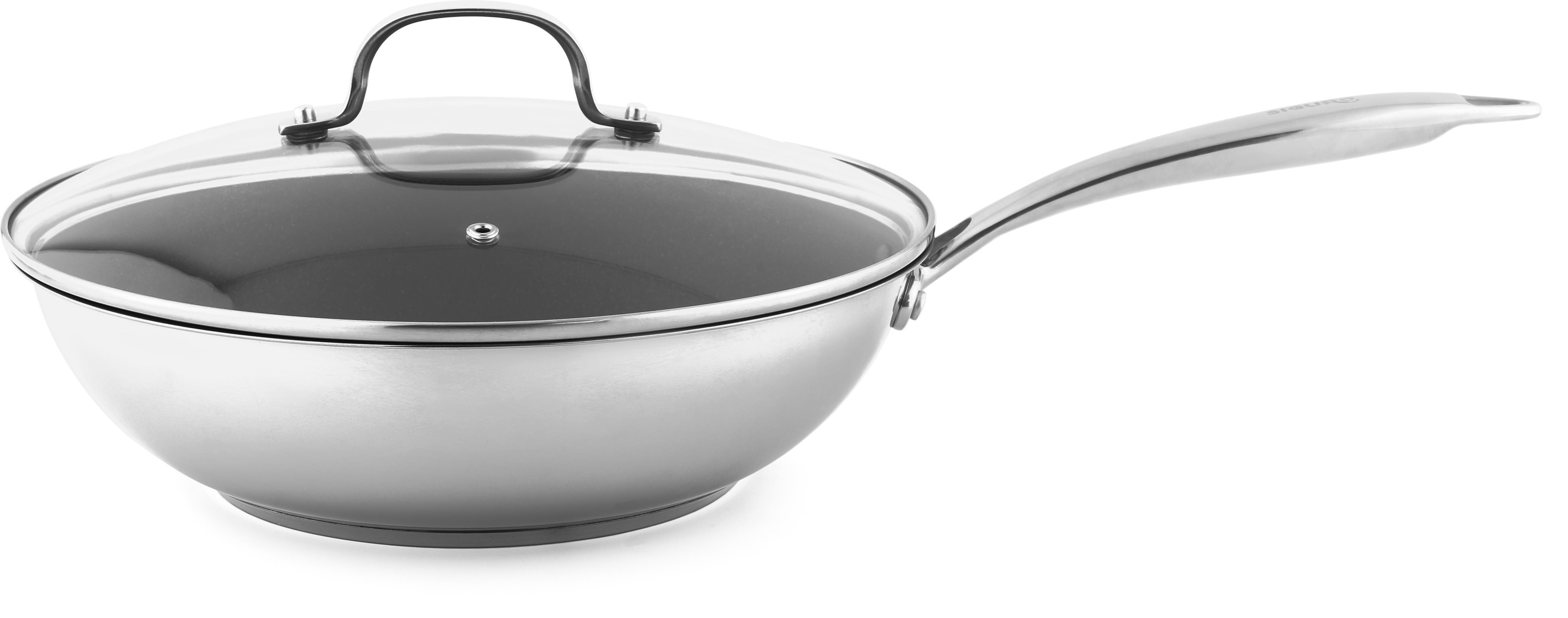 Wok Pan Siguro Wok Pure Delight, diameter 28 cm, with lid, steel, ILAG® ...