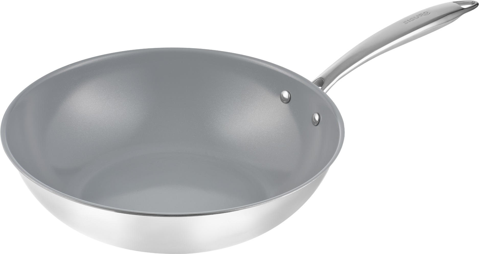 Wok Pan Siguro Wok Pure Delight, diameter 28 cm, with lid, ILAG® ceramic ...