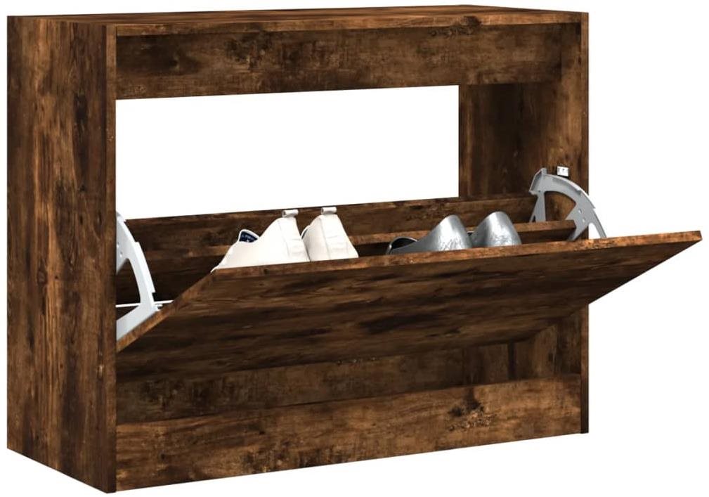 Botník Shumee botník kouřový dub 80 × 34 × 63 cm, kompozit dřevo ...