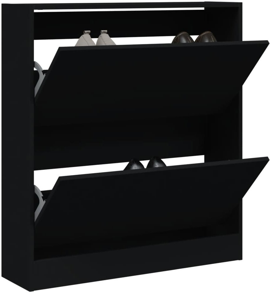 Shoe Rack Shumee Shoe rack 80 × 21 × 87,5 cm black ...