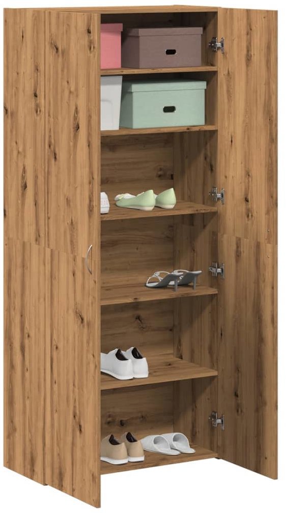 Shoe Rack Shumee Shoe rack 80 × 35,5 × 180 cm artisan oak ...