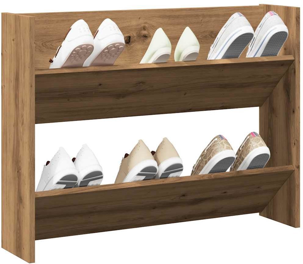 Shoe Rack Shumee Wall mounted shoe rack 80 × 18 × 60 cm artisan oak ...