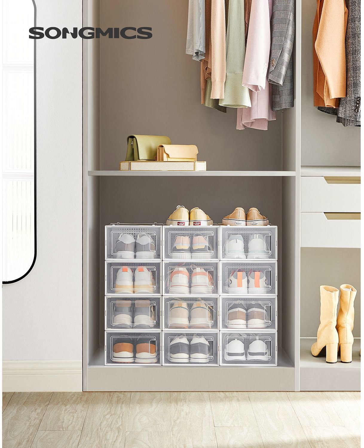 Shoe Rack Songmics Ludar, clear 12 pcs ...