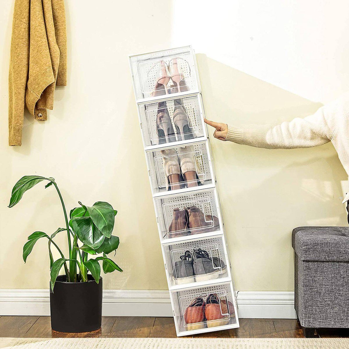 Shoe Rack Songmics Shoe boxes Petry, white 18 boxes ...