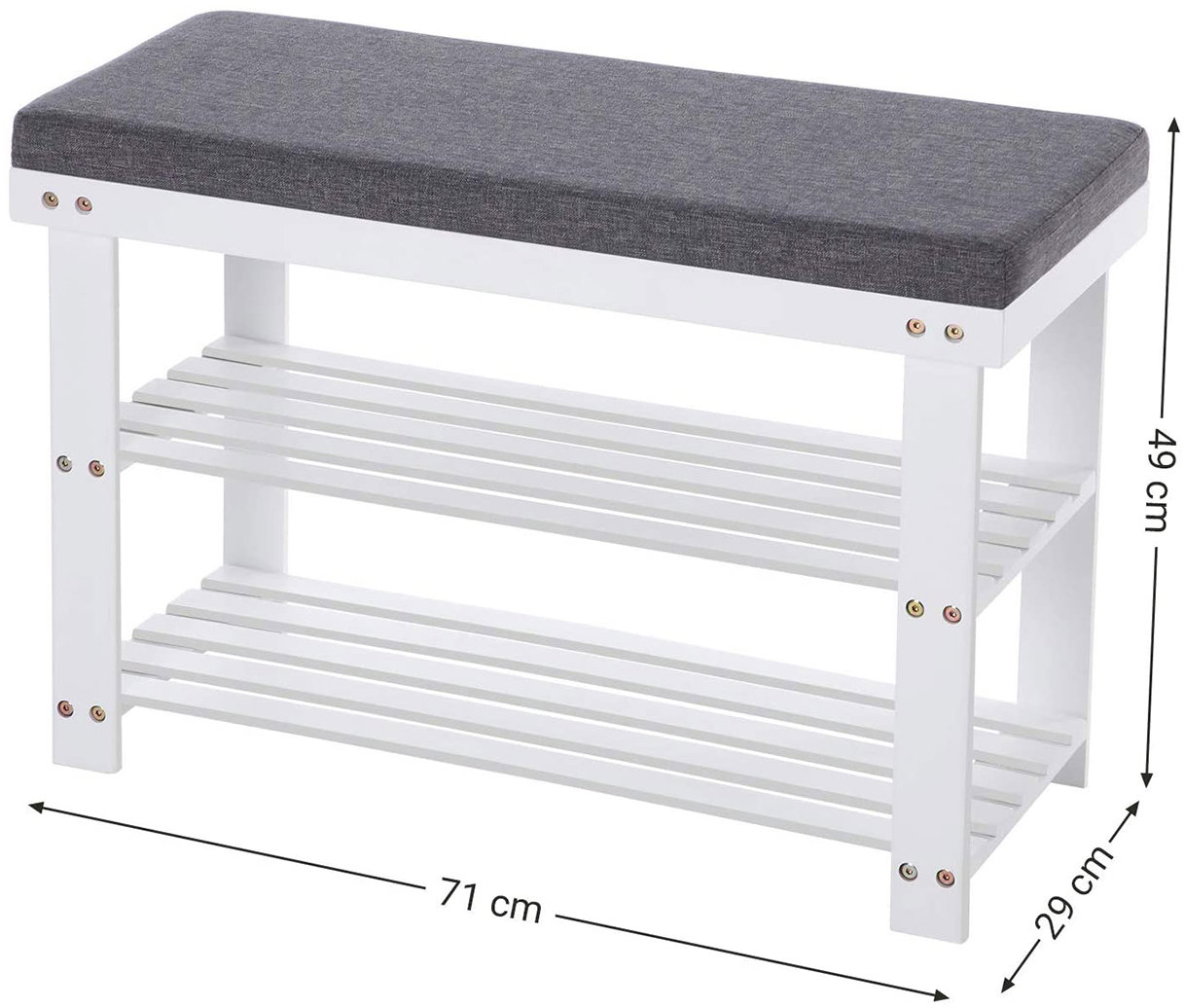 Shoe Rack Songmics Petite Malo Shoe rack with bench white ...