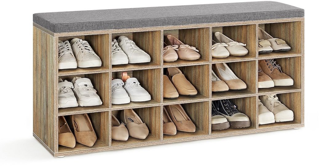 Shoe Rack Songmics Vasagle Endersen Shoe rack 105 cm, light brown/grey ...